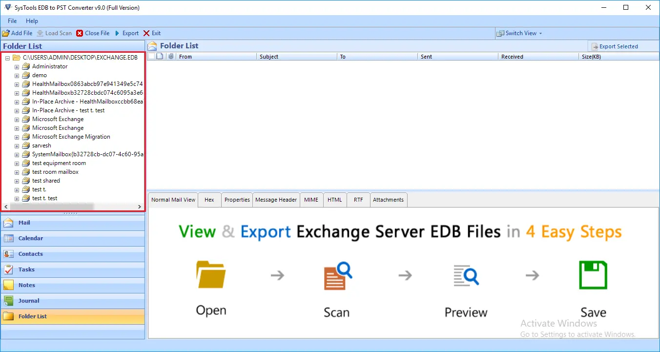 Select EDB file for Conversion