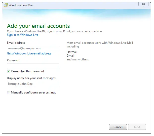 Comment convertir les emails hotmail vers Windows Live Mail