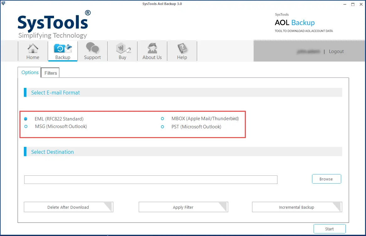 Easiest way to backup AOL Mailbox