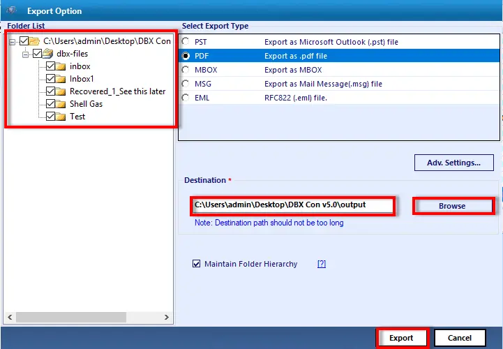 Scannez profondément le fichier dbx pour migrer les données Outlook Express