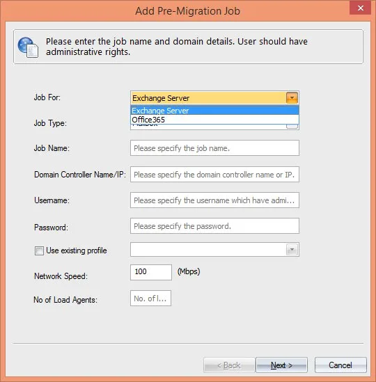 Exchange Server-Migrationssoftware - Home-Bildschirme 