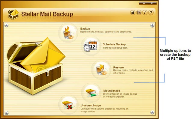  Mail Backup software - Home Screens