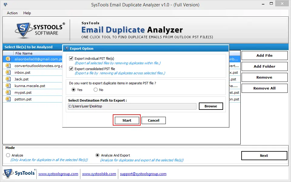 Successfully analyze duplicate Outlook emails