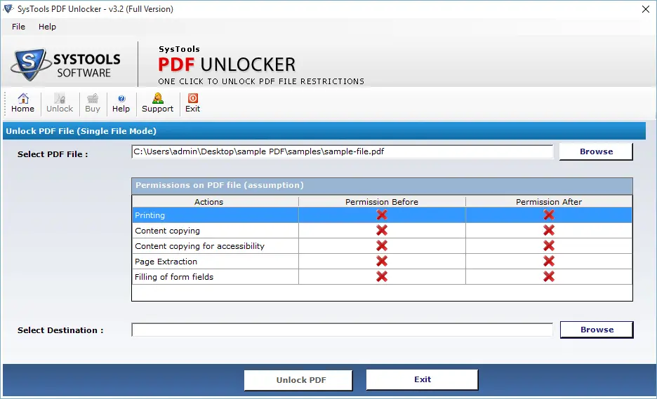 Select PDF file Which you want to unlock