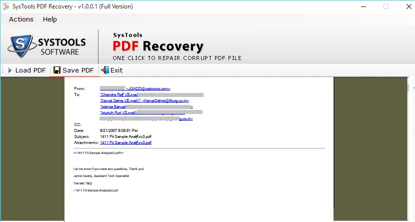 Anteprima dei dati PDF riparati
