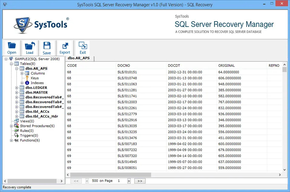 Seleziona il database SQL per la scansione