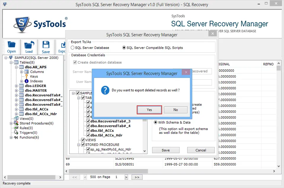 从SQL恢复管理器成功导出SQL Server