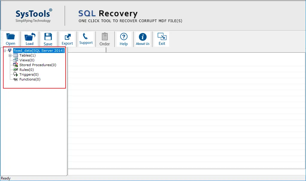Tiefe scannen Sie SQL MDF-Datei zum Reparieren